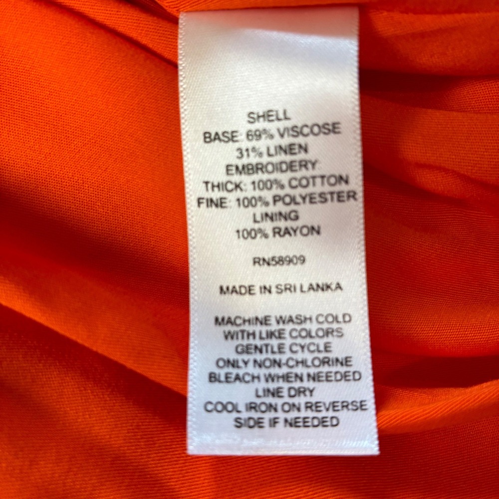 Alex Marie Orange Floral Sz 16 Embroidered Linen Blend Shift Dress NEW Mod Retro - Picture 8 of 8